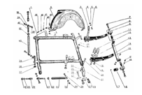 CJ750 Parts Sidecar frame assembly parts