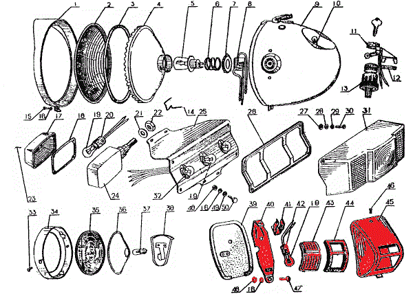 cj750 taillight rear light lamp nos m1 m1m m1s