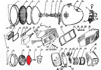 cj750 lighting assembly taillight front lamp headlight lens reflector key globe bulb