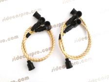 cj750 ural dnepr spark plug leads 12V cloth red tracer