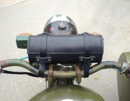 leather handlebar satchel cj750 ural