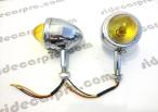 chrome indicator light glass lens BULLET type