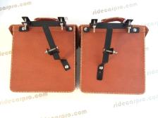 leather saddlebag m72 cj750 r71 brown rear