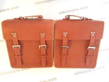 leather saddlebag m72 cj750 r71 brown pair